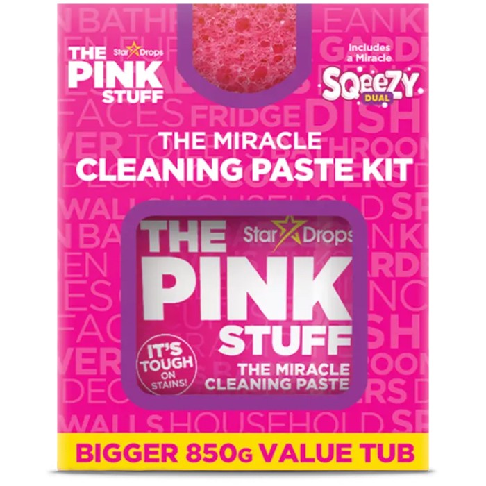 Набор для уборки  The Pink Stuff Cleaning Paste Kit Sqeezy, (Паста 850 г+ Губка) - 